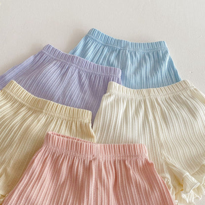 Ruffle Sleeve Ribbed Set ラッフル袖トップス+パンツ セット【mh0012338】 Beitaoya