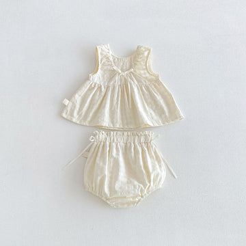 Ruffle Sleeveless Set ラッフル ノースリーブブラウス ショートパンツ セット【mh0013420】 angou ノースリーブセットアップ