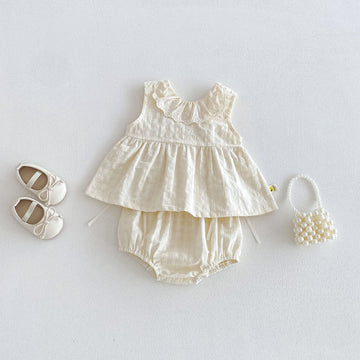 Ruffle Sleeveless Set ラッフル ノースリーブブラウス ショートパンツ セット【mh0013420】 angou ノースリーブセットアップ