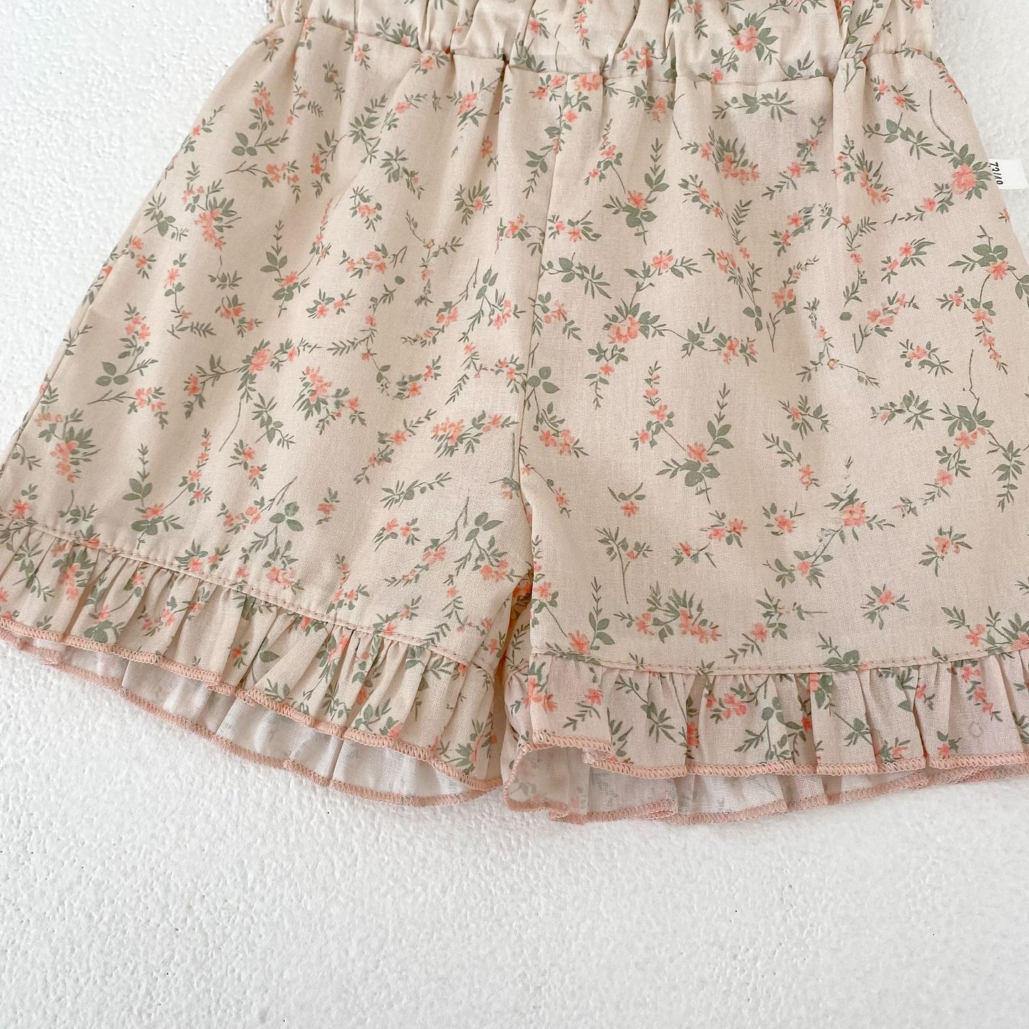 Ruffle Strap Top Floral Shorts Set フリル袖 トップス 花柄 ショートパンツ【mh0012479】 Engepapa ノースリーブセットアップ