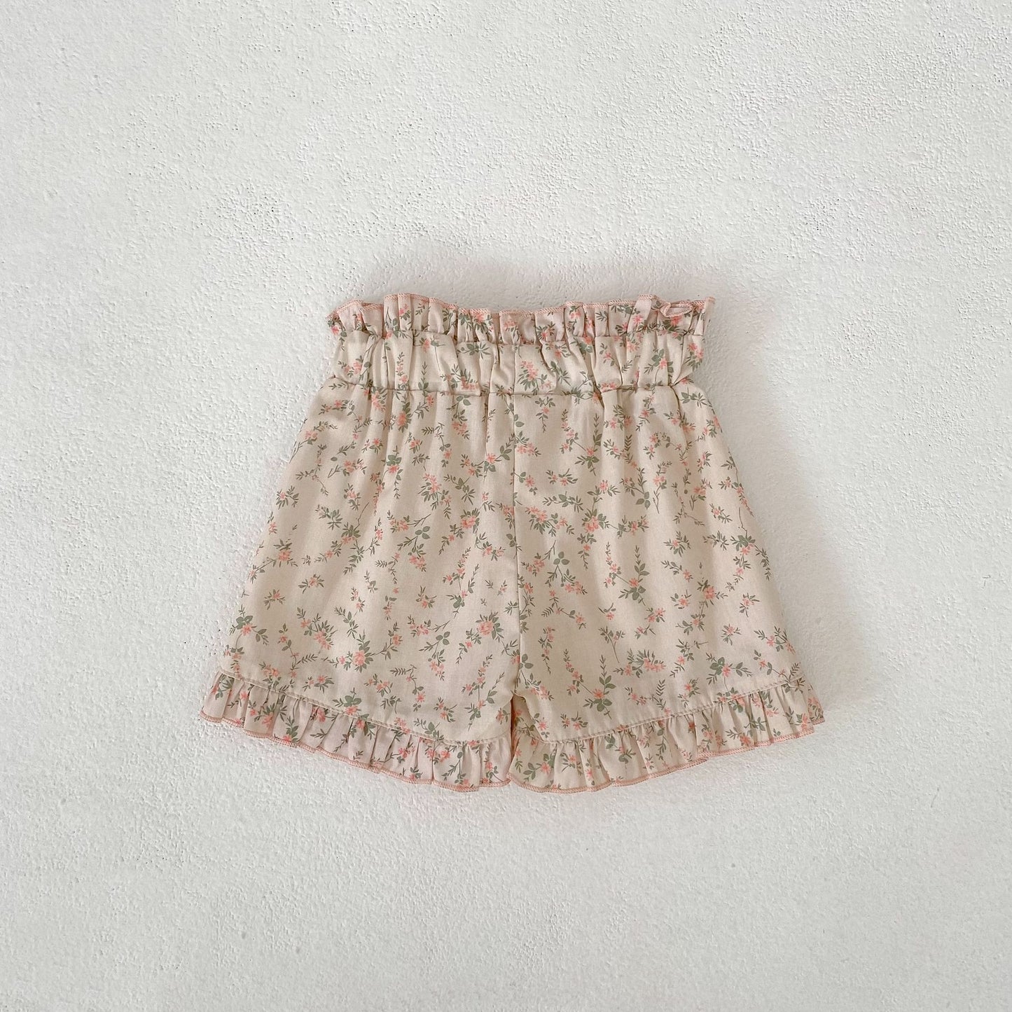 Ruffle Strap Top Floral Shorts Set フリル袖 トップス 花柄 ショートパンツ【mh0012479】 Engepapa ノースリーブセットアップ