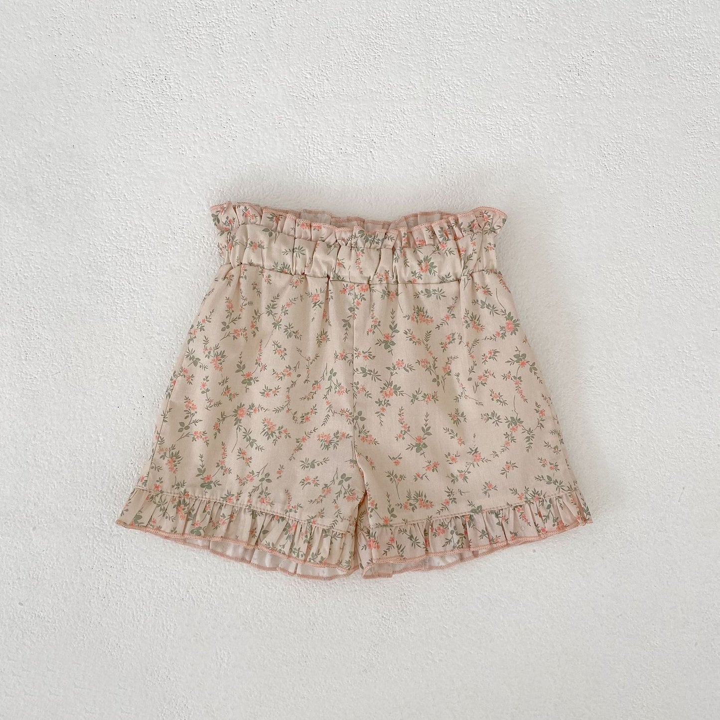 Ruffle Strap Top Floral Shorts Set フリル袖 トップス 花柄 ショートパンツ【mh0012479】 Engepapa ノースリーブセットアップ