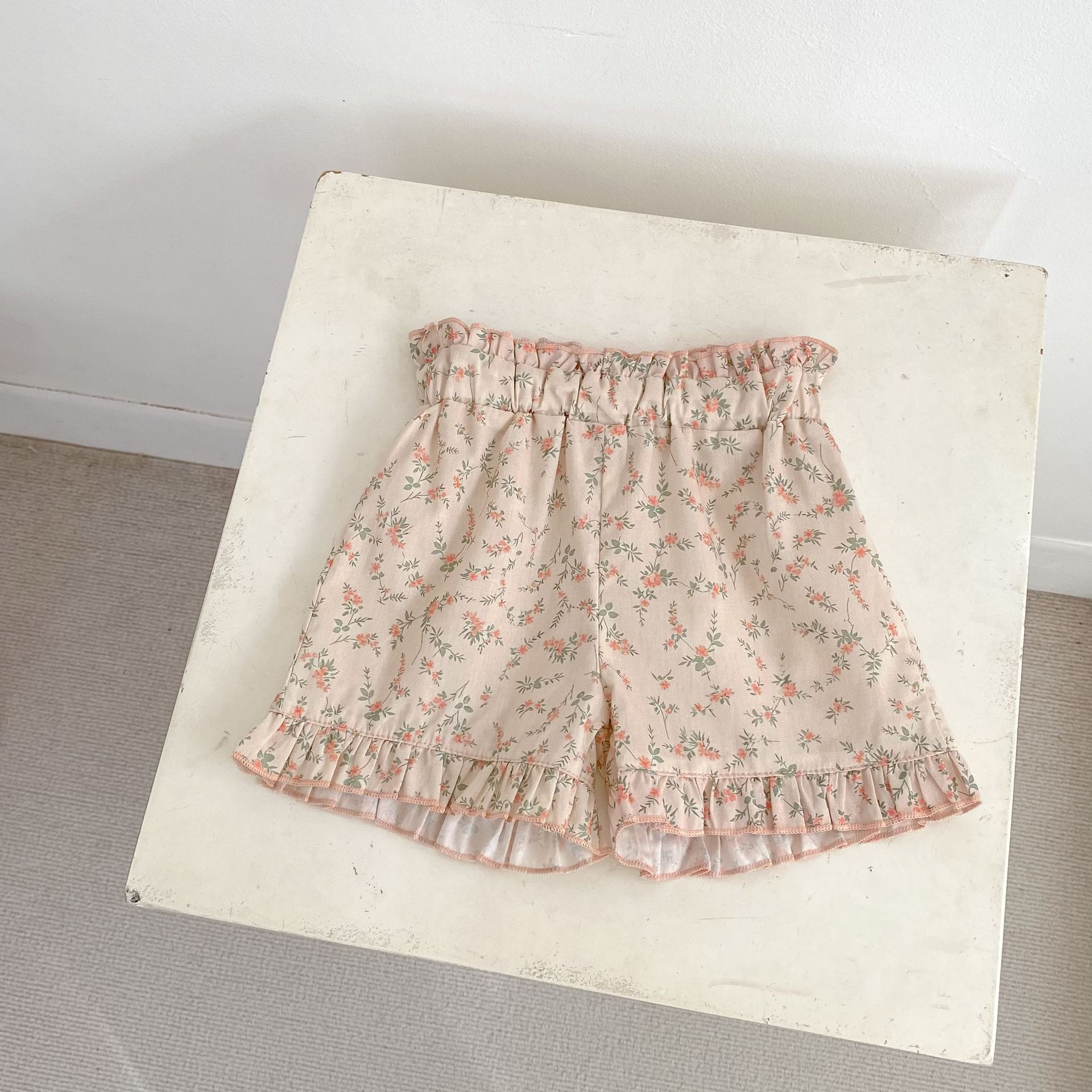 Ruffle Strap Top Floral Shorts Set フリル袖 トップス 花柄 ショートパンツ【mh0012479】 Engepapa ノースリーブセットアップ