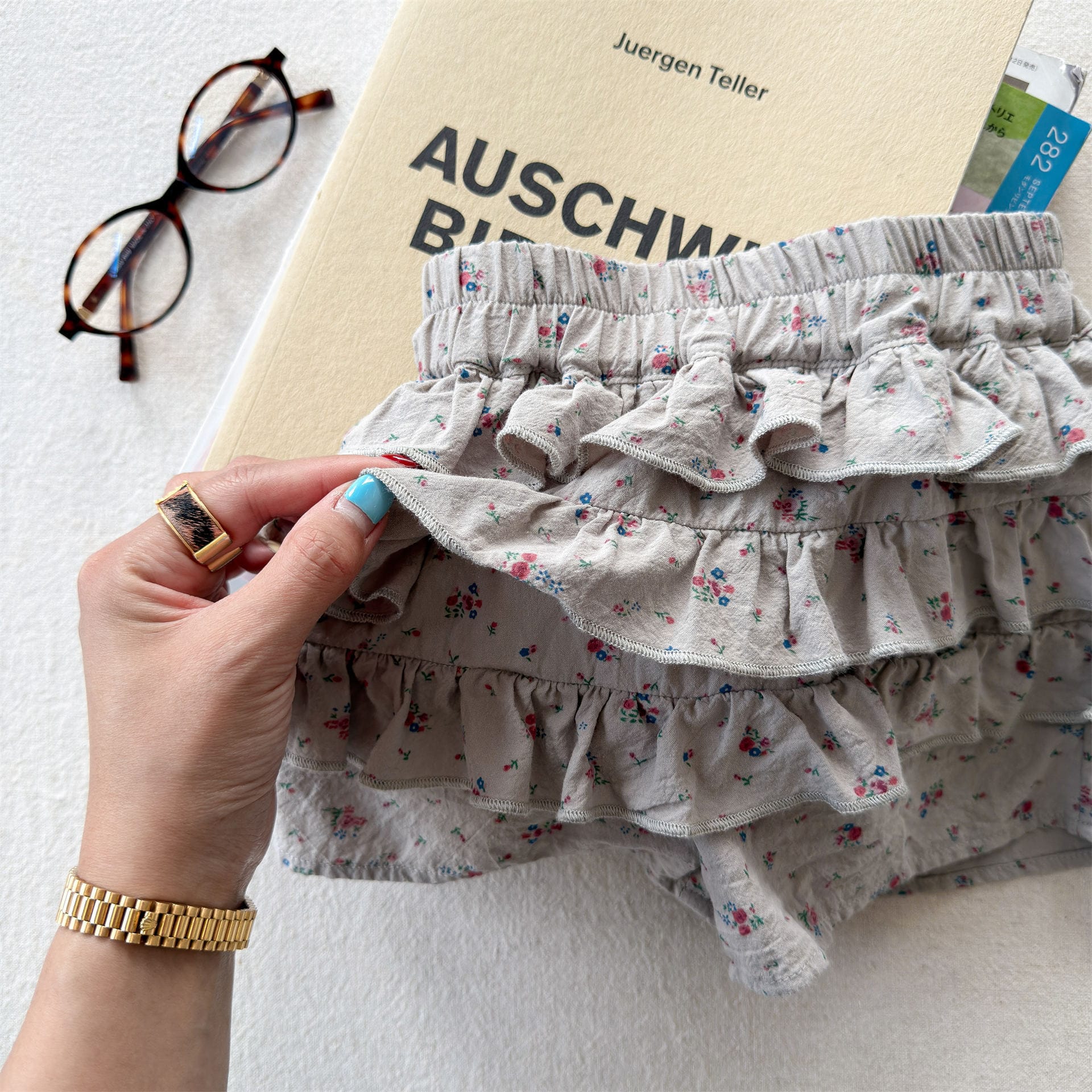 Ruffle Tiered Floral Shorts ラッフル ショートパンツ【mh0013440】 ADbaby ハーフパンツ・ショートパンツ