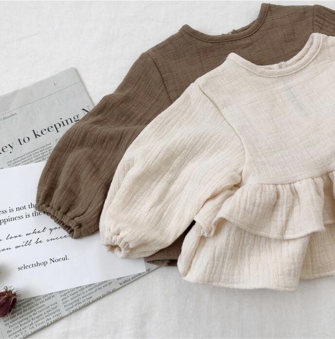 Ruffle Trim Linen Tunic ラッフル フリル リネン チュニック【mh0000200】 DBKids 長袖シャツ・ブラウス