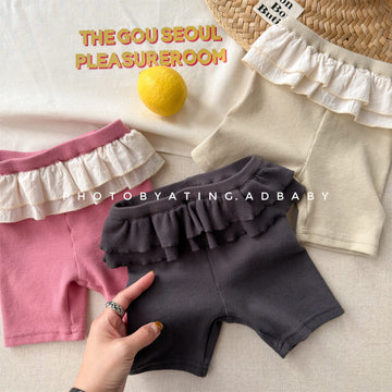 Ruffle Waist Short Leggings ラッフル ショートレギンス【mh0013231】 ADbaby レギンスパンツ