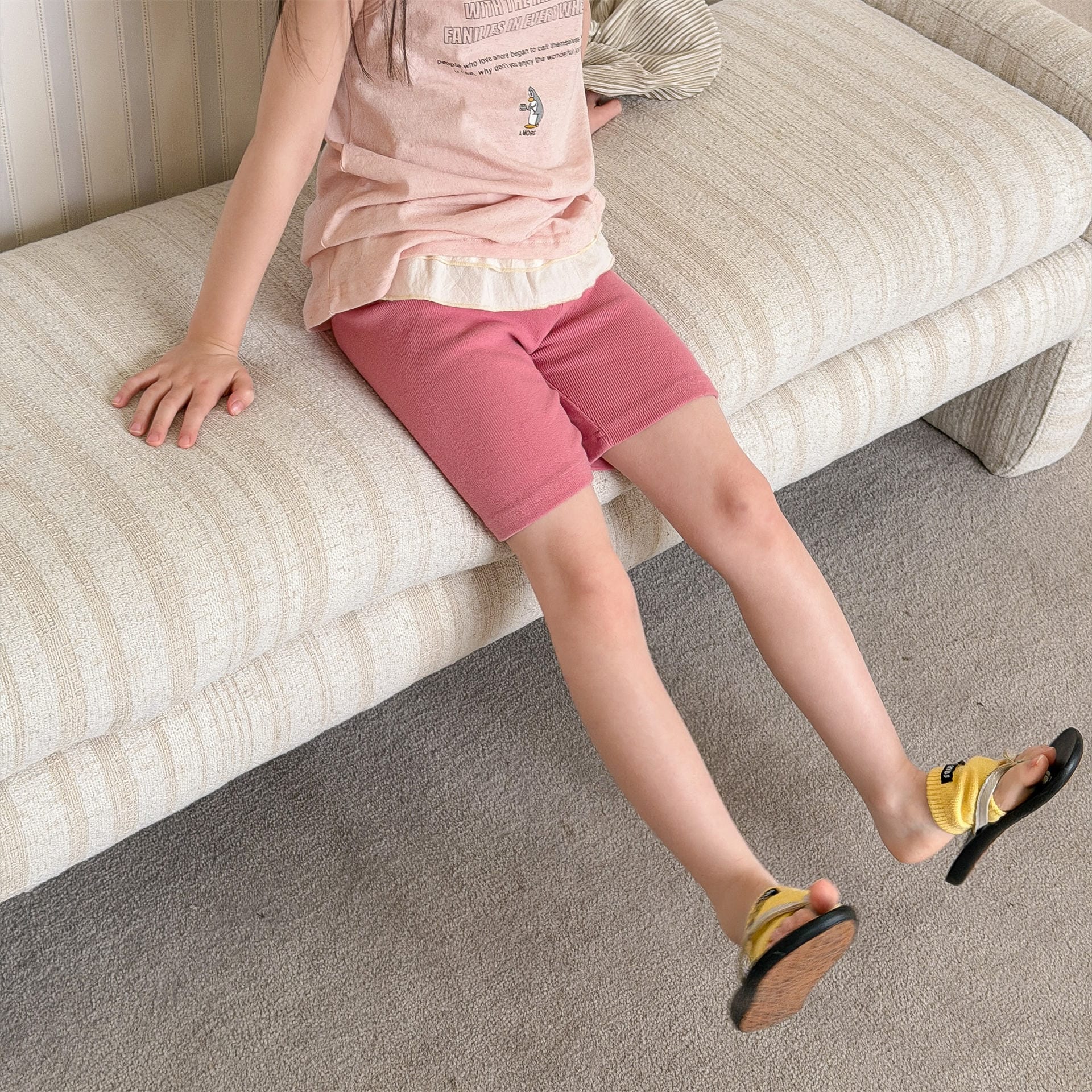 Ruffle Waist Short Leggings ラッフル ショートレギンス【mh0013231】 ADbaby レギンスパンツ