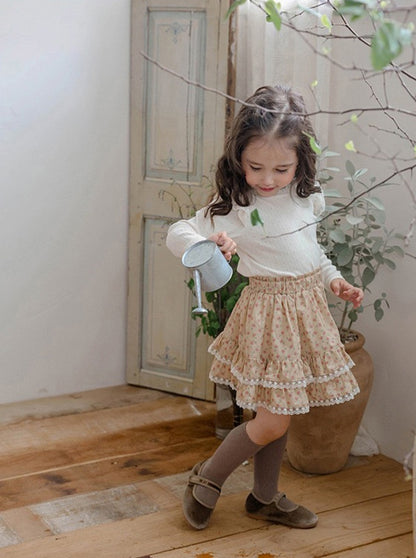 Ruffled Collar Cotton Base Shirt フリルカラー コットン 長袖Tシャツ【mh0012323】 Beitaoya