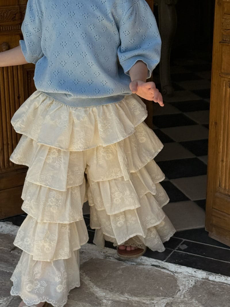Ruffled Plaid Casual Pants ラッフル ロングパンツ【mh0013267】 Chengle ロングパンツ・スウェットパンツ