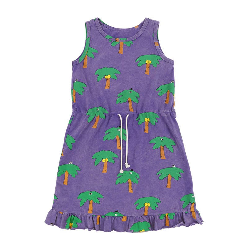 Ruffled Sleeveless Dress ラッフル ノースリーブワンピース【mh0013084】 Purple / 100cm RICE & SKY ノースリーブワンピース