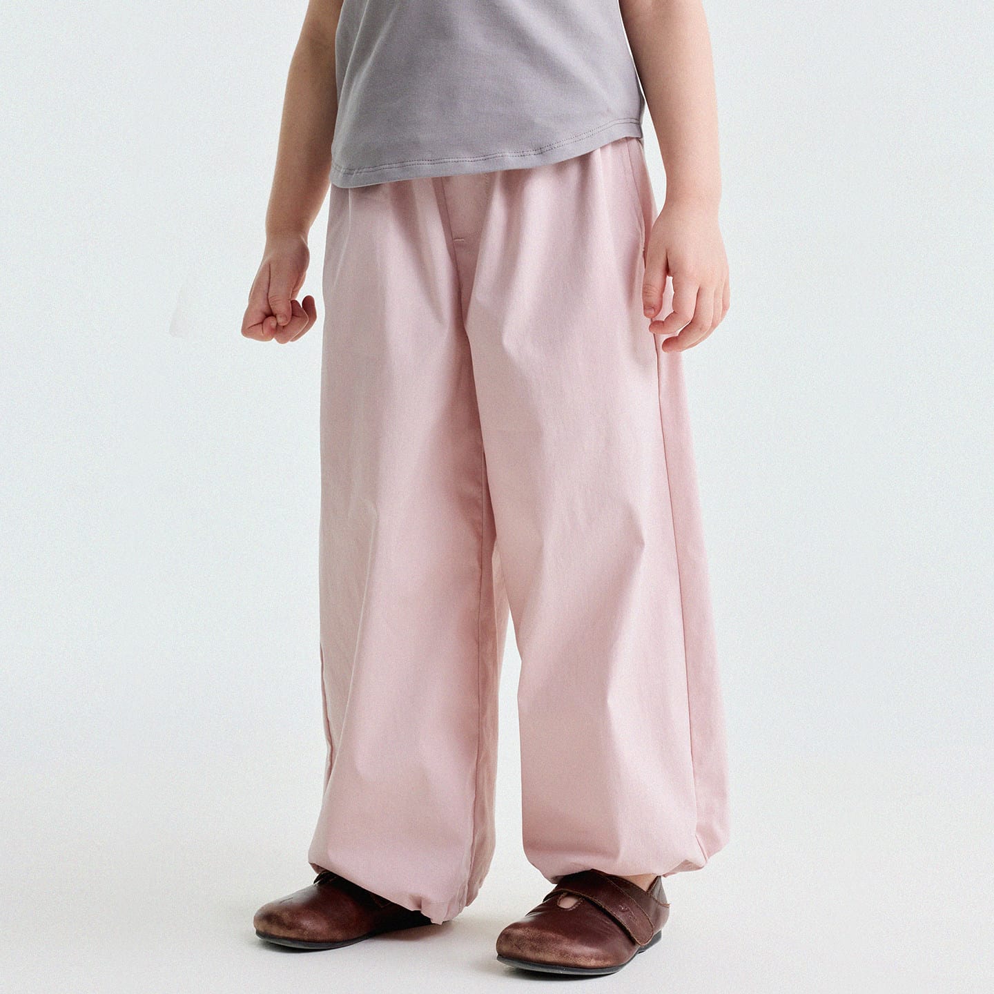 Ruffled Straight-Leg Pants ラッフル ロングパンツ【mh0013176】 Pink / 90cm yunerma ロングパンツ・スウェットパンツ