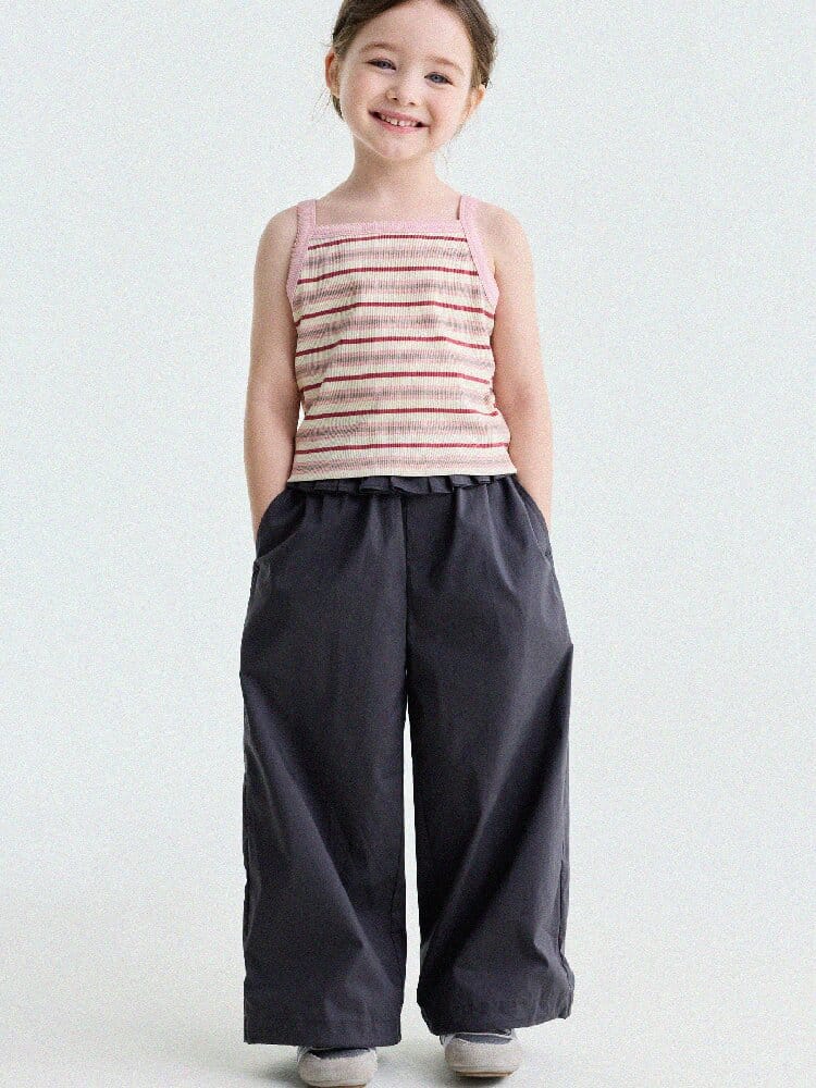 Ruffled Straight-Leg Pants ラッフル ロングパンツ【mh0013176】 yunerma ロングパンツ・スウェットパンツ