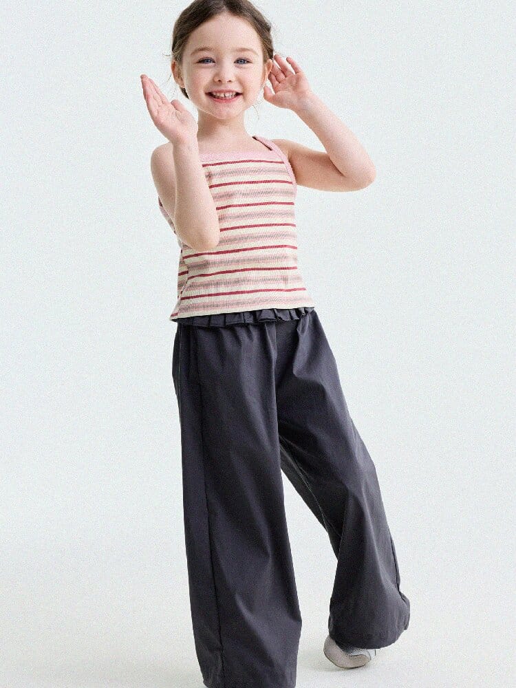 Ruffled Straight-Leg Pants ラッフル ロングパンツ【mh0013176】 yunerma ロングパンツ・スウェットパンツ