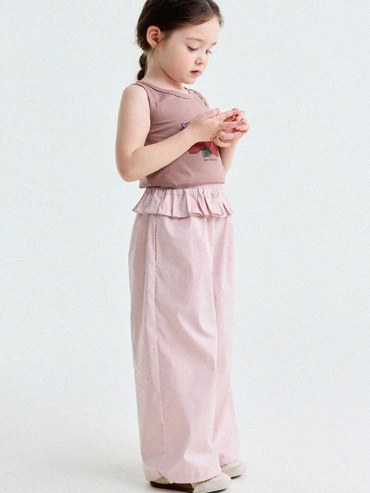 Ruffled Straight-Leg Pants ラッフル ロングパンツ【mh0013176】 yunerma ロングパンツ・スウェットパンツ