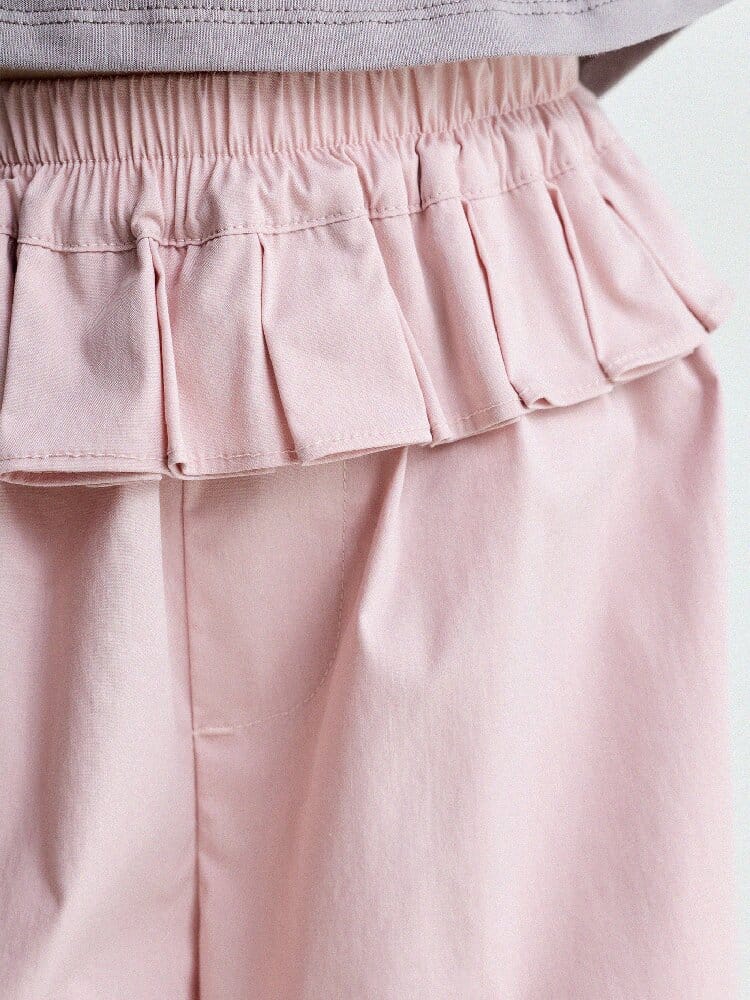 Ruffled Straight-Leg Pants ラッフル ロングパンツ【mh0013176】 yunerma ロングパンツ・スウェットパンツ