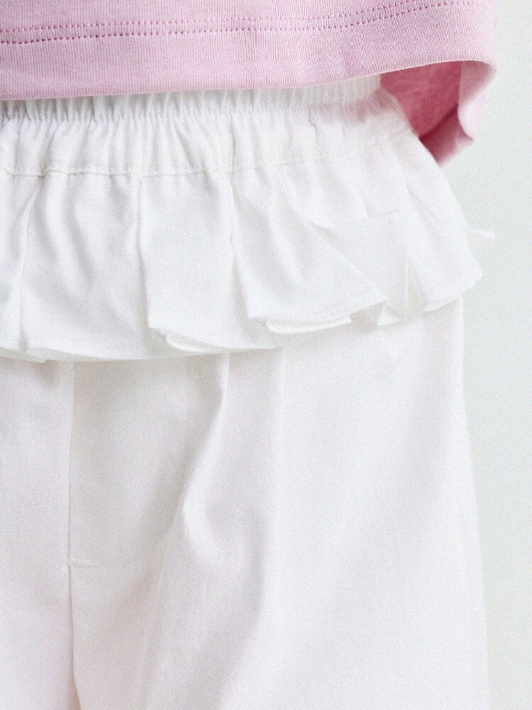 Ruffled Straight-Leg Pants ラッフル ロングパンツ【mh0013176】 yunerma ロングパンツ・スウェットパンツ