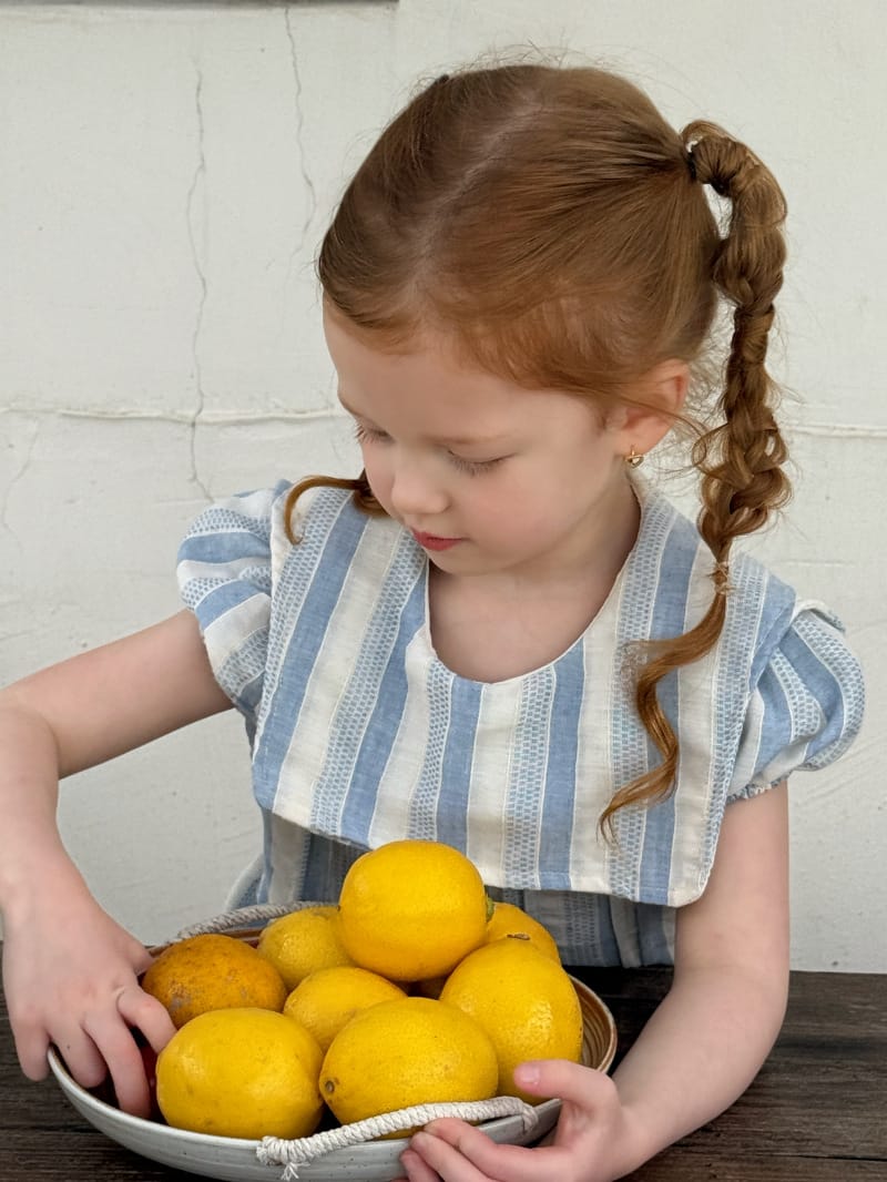 Sailor Collar Striped Puff Sleeve Dress ストライプ 半袖ワンピース【mh0012824】 Chengle 半袖ワンピース
