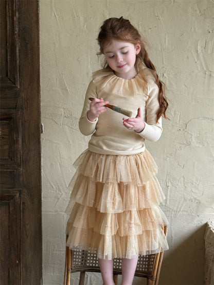 Sequin Tiered Midi Skirt スパンコール ティアード ミディ丈スカート【mh0012424】 Chengle