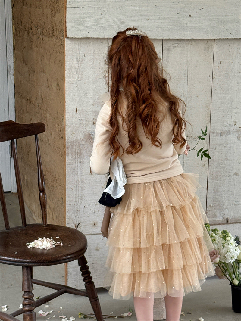 Sequin Tiered Midi Skirt スパンコール ティアード ミディ丈スカート【mh0012424】 mamahalo shop