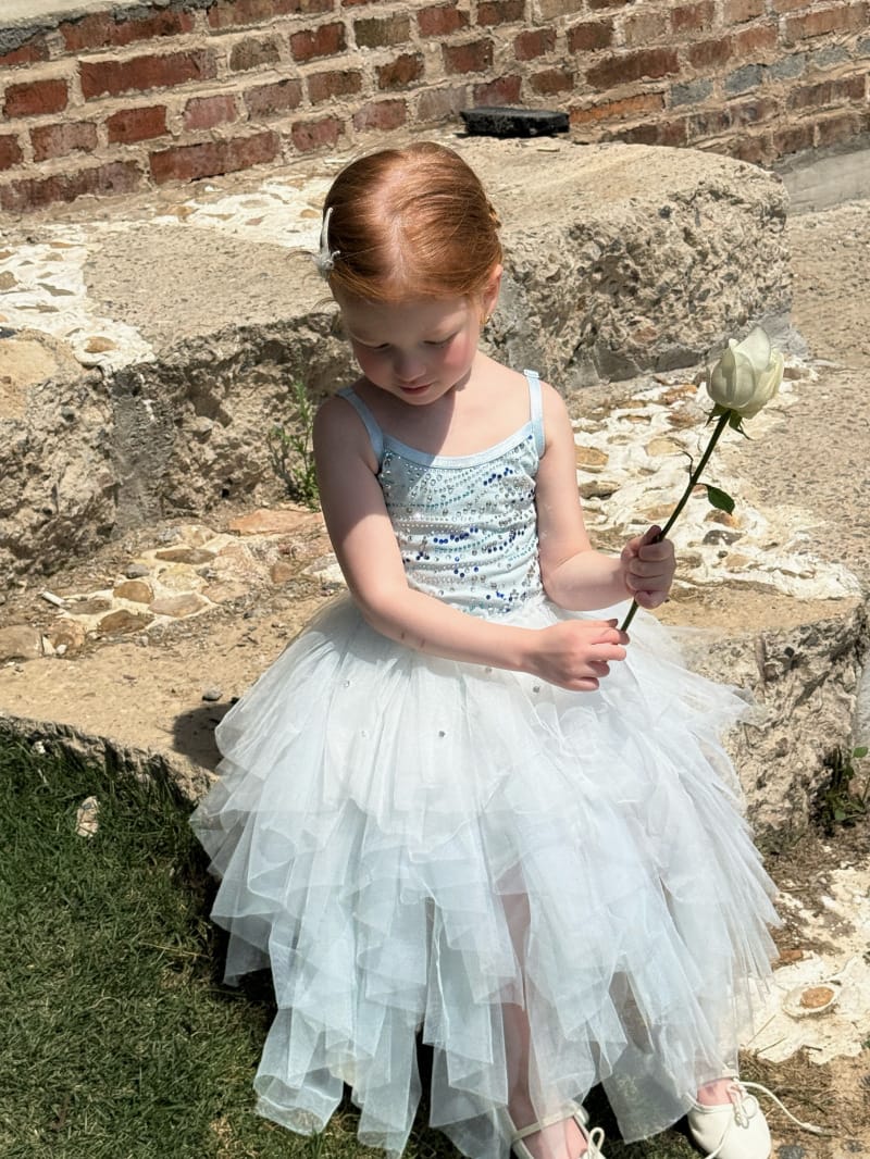 Sequin Tulle Layered Tutu Dress ブルー スパンコール ノースリーブワンピース【mh0012798】 Chengle ノースリーブワンピース