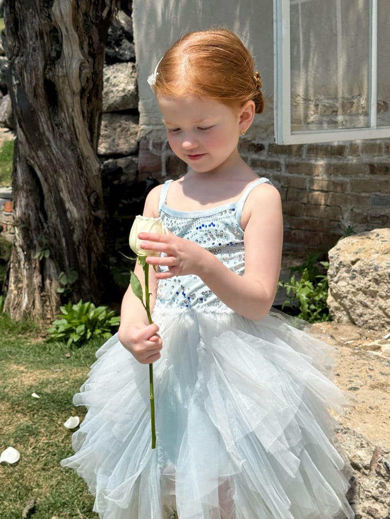 Sequin Tulle Layered Tutu Dress ブルー スパンコール ノースリーブワンピース【mh0012798】 Chengle ノースリーブワンピース