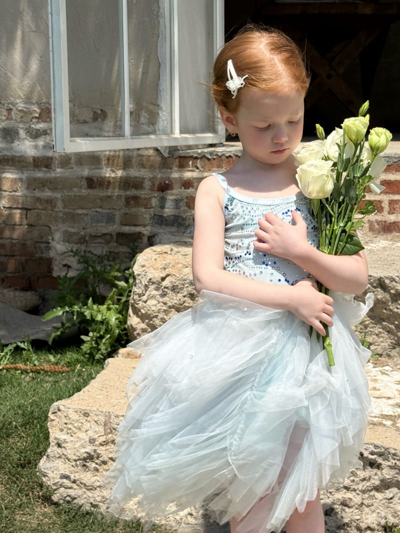 Sequin Tulle Layered Tutu Dress ブルー スパンコール ノースリーブワンピース【mh0012798】 Chengle ノースリーブワンピース
