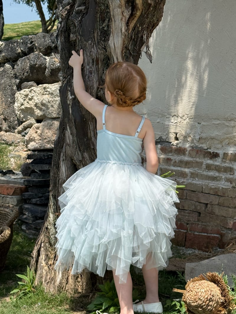 Sequin Tulle Layered Tutu Dress ブルー スパンコール ノースリーブワンピース【mh0012798】 Chengle ノースリーブワンピース