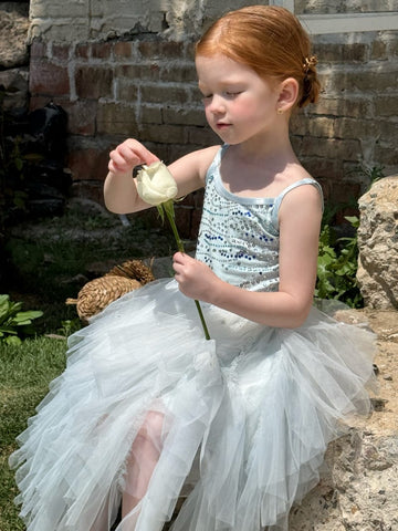 Sequin Tulle Layered Tutu Dress ブルー スパンコール ノースリーブワンピース【mh0012798】 Light Blue / 90cm Chengle ノースリーブワンピース