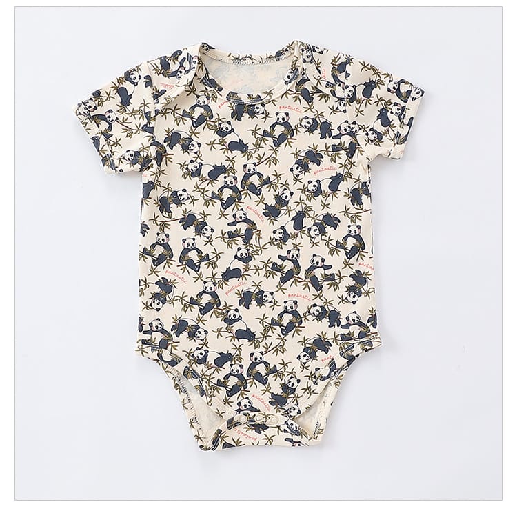 Short-Sleeve Animal Fruit Cotton Romper ポッププリント 半袖ロンパース【mh0004862】 Beitaoya 半袖ロンパース