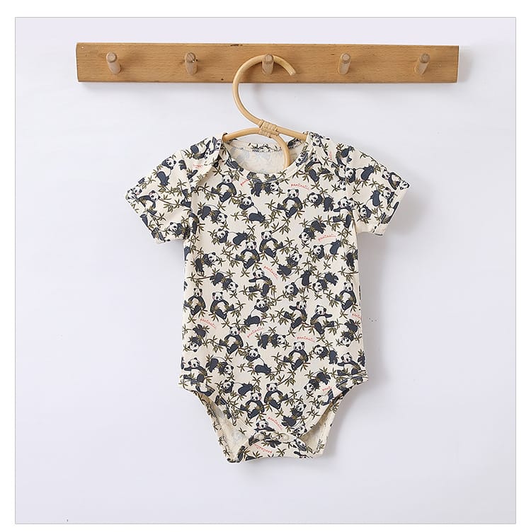 Short-Sleeve Animal Fruit Cotton Romper ポッププリント 半袖ロンパース【mh0004862】 Beitaoya 半袖ロンパース