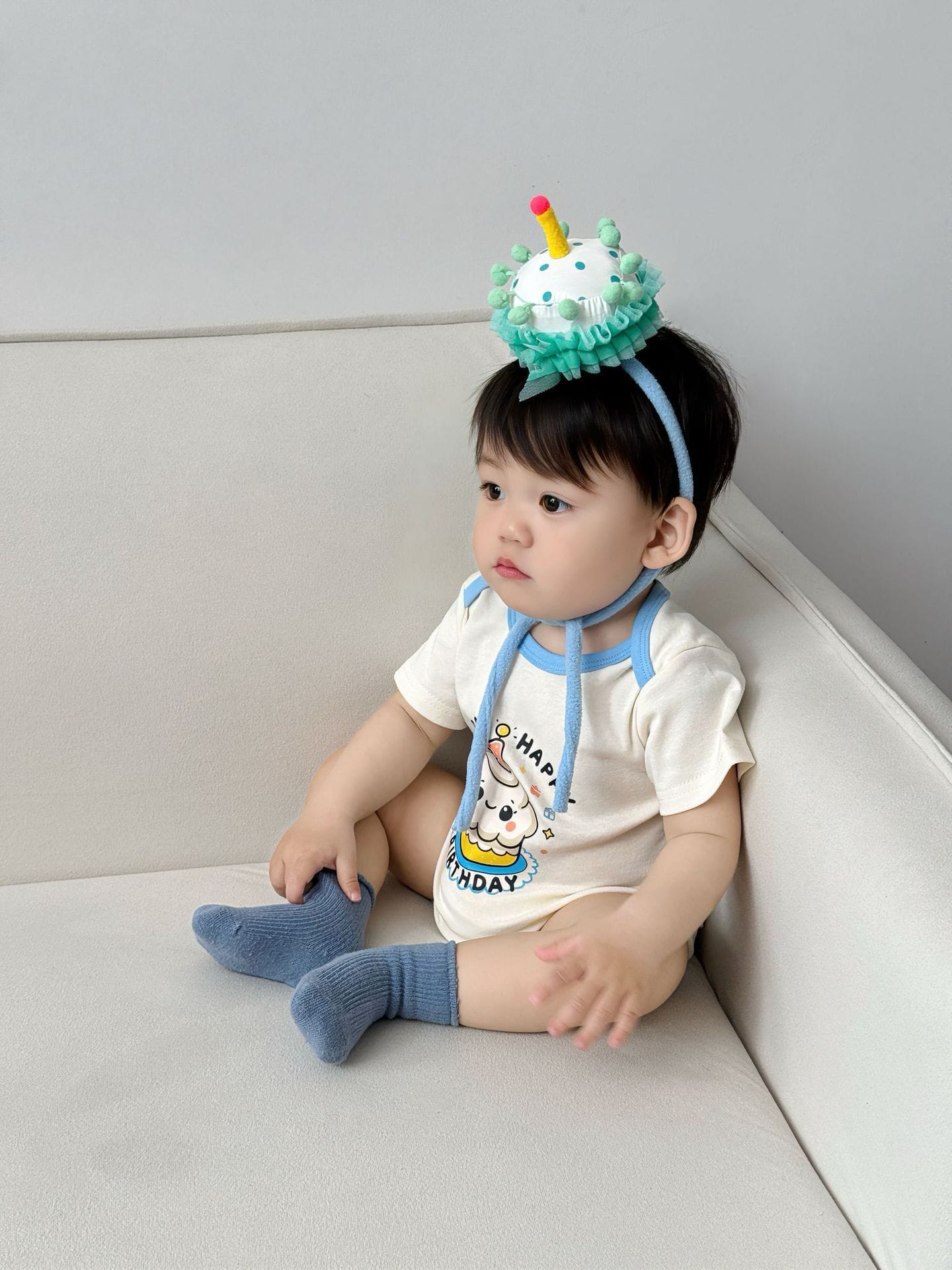 Short-Sleeve Birthday Costume Romper バースデー 半袖ロンパース【mh0013368】 TOMMY'S GIFTS 半袖ロンパース