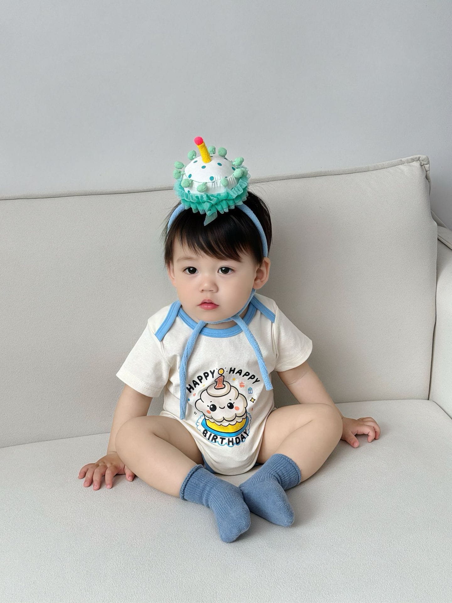 Short-Sleeve Birthday Costume Romper バースデー 半袖ロンパース【mh0013368】 TOMMY'S GIFTS 半袖ロンパース
