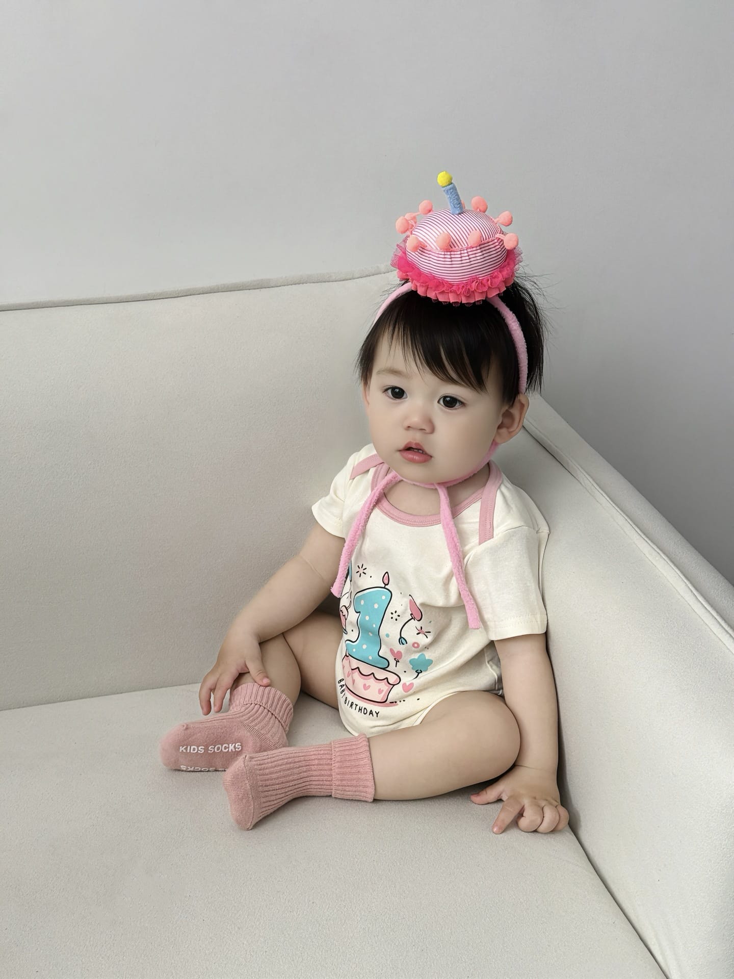 Short-Sleeve Birthday Costume Romper バースデー 半袖ロンパース【mh0013368】 TOMMY'S GIFTS 半袖ロンパース