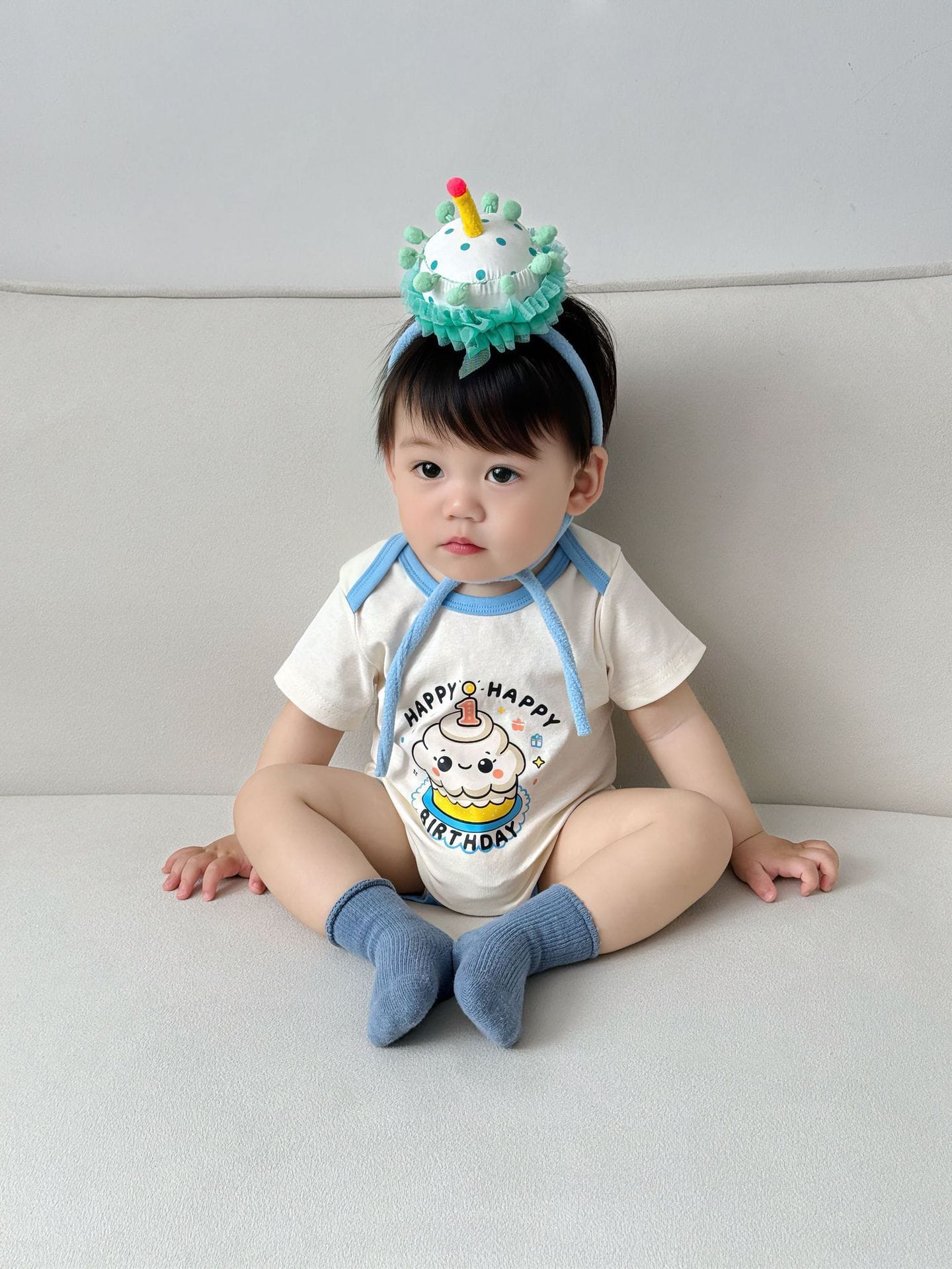 Short-Sleeve Birthday Costume Romper バースデー 半袖ロンパース【mh0013368】 TOMMY'S GIFTS 半袖ロンパース