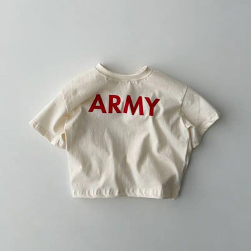 Short-Sleeve Casual Letter Print T-shirt ロゴプリント 半袖Tシャツ【mh0013270】 Beige White / 73cm yi nian ni 半袖Tシャツ