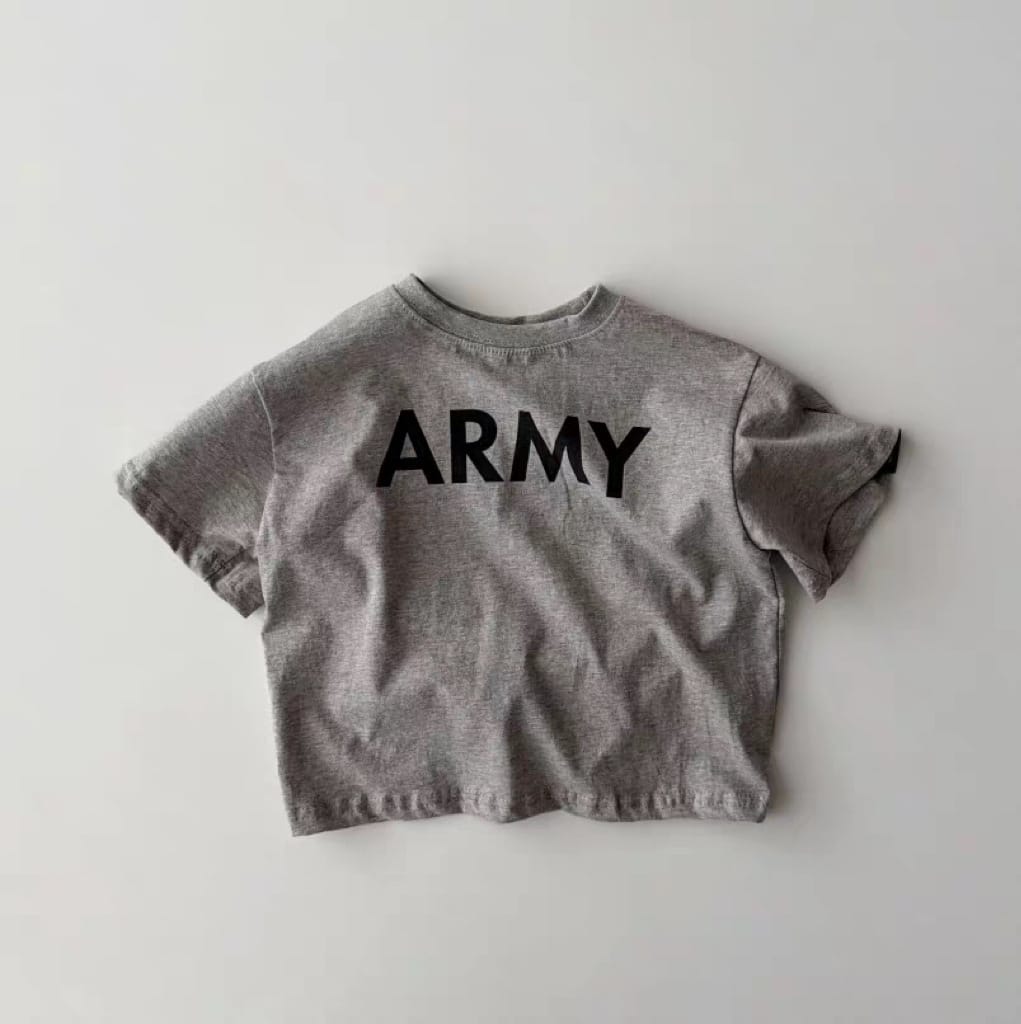 Short-Sleeve Casual Letter Print T-shirt ロゴプリント 半袖Tシャツ【mh0013270】 Gray / 73cm yi nian ni 半袖Tシャツ