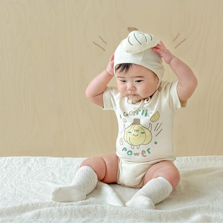 Short Sleeve Garlic Print Romper ガーリック 半袖ロンパース コスチューム【mh0013386】 TOMMY'S GIFTS 半袖ロンパース