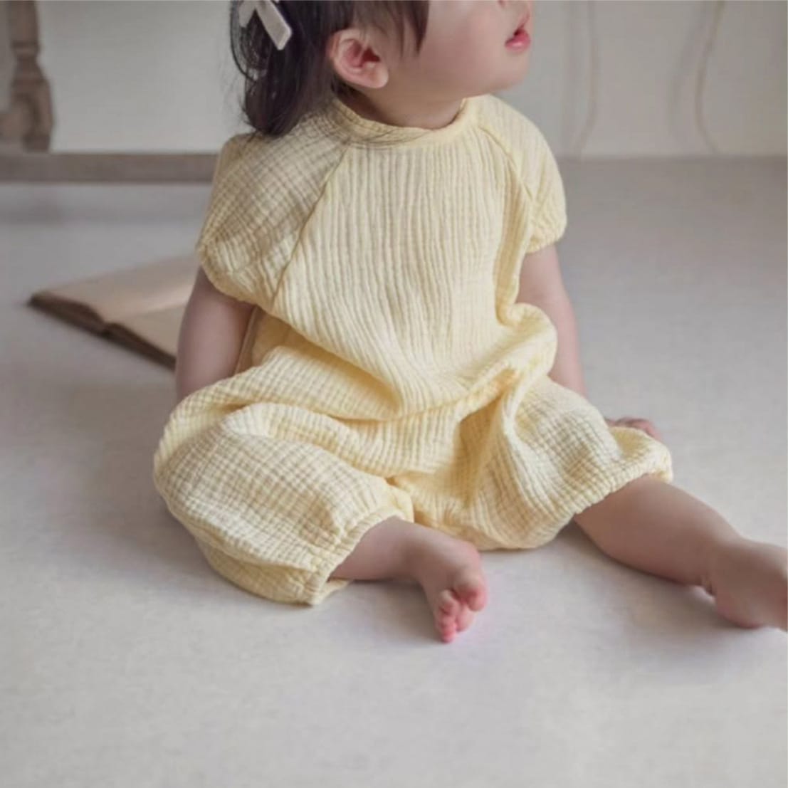 Short Sleeve Gauze Romper コクーン 半袖ロンパース【mh0013507】 BBAMMA 半袖ロンパース