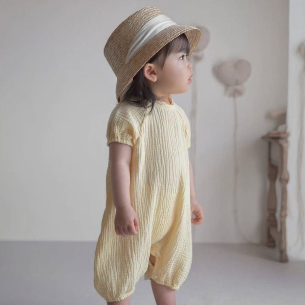 Short Sleeve Gauze Romper コクーン 半袖ロンパース【mh0013507】 BBAMMA 半袖ロンパース