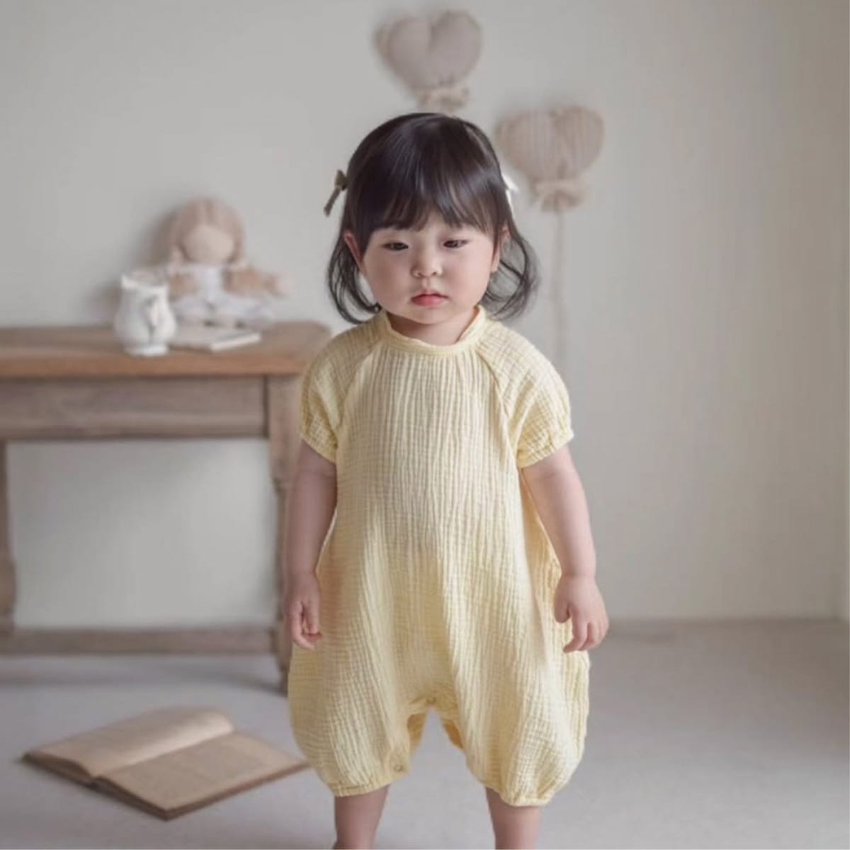 Short Sleeve Gauze Romper コクーン 半袖ロンパース【mh0013507】 BBAMMA 半袖ロンパース