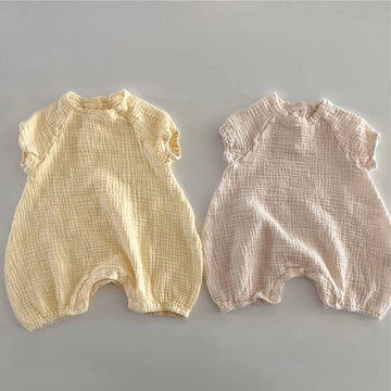 Short Sleeve Gauze Romper コクーン 半袖ロンパース【mh0013507】 BBAMMA 半袖ロンパース