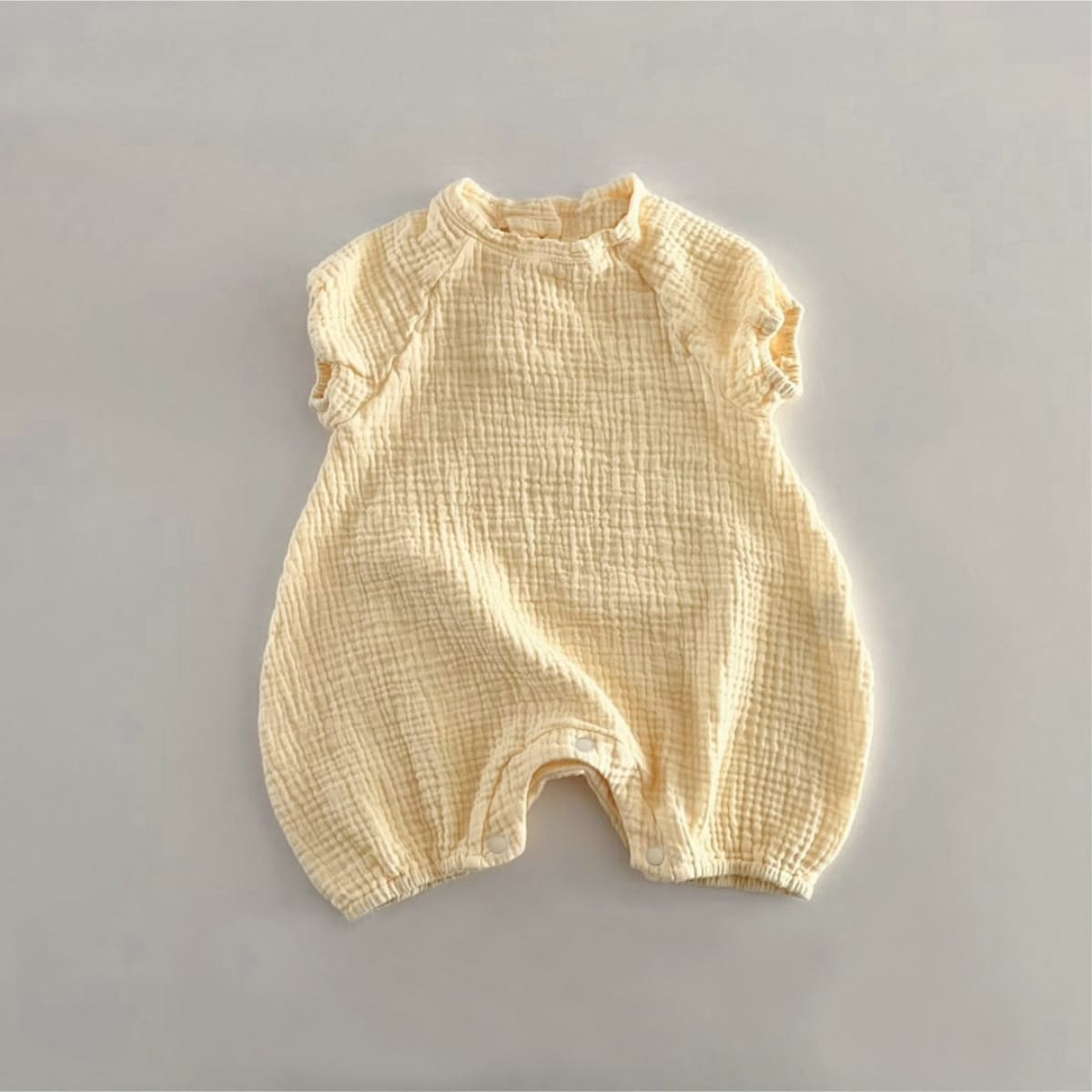Short Sleeve Gauze Romper コクーン 半袖ロンパース【mh0013507】 Light Yellow / 66cm BBAMMA 半袖ロンパース