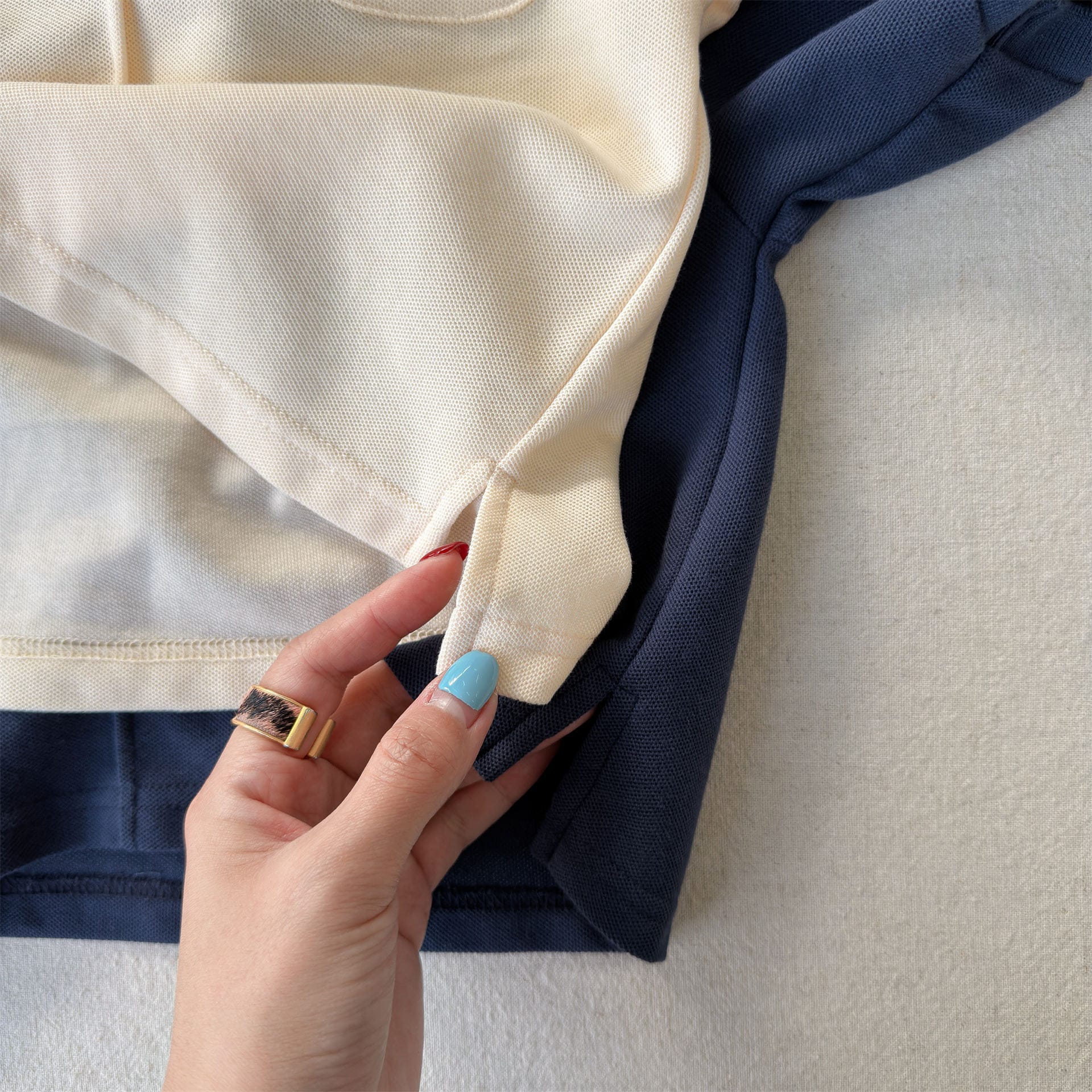 Short-Sleeve Patched Pique Polo Shirt クラシック 半袖ポロシャツ【mh0013443】 ADbaby 半袖シャツ・ブラウス