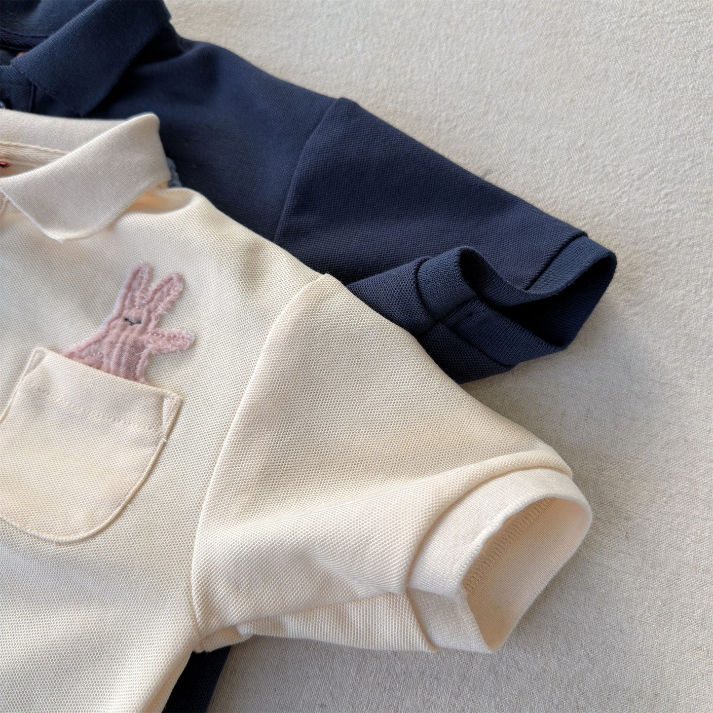 Short-Sleeve Patched Pique Polo Shirt クラシック 半袖ポロシャツ【mh0013443】 ADbaby 半袖シャツ・ブラウス