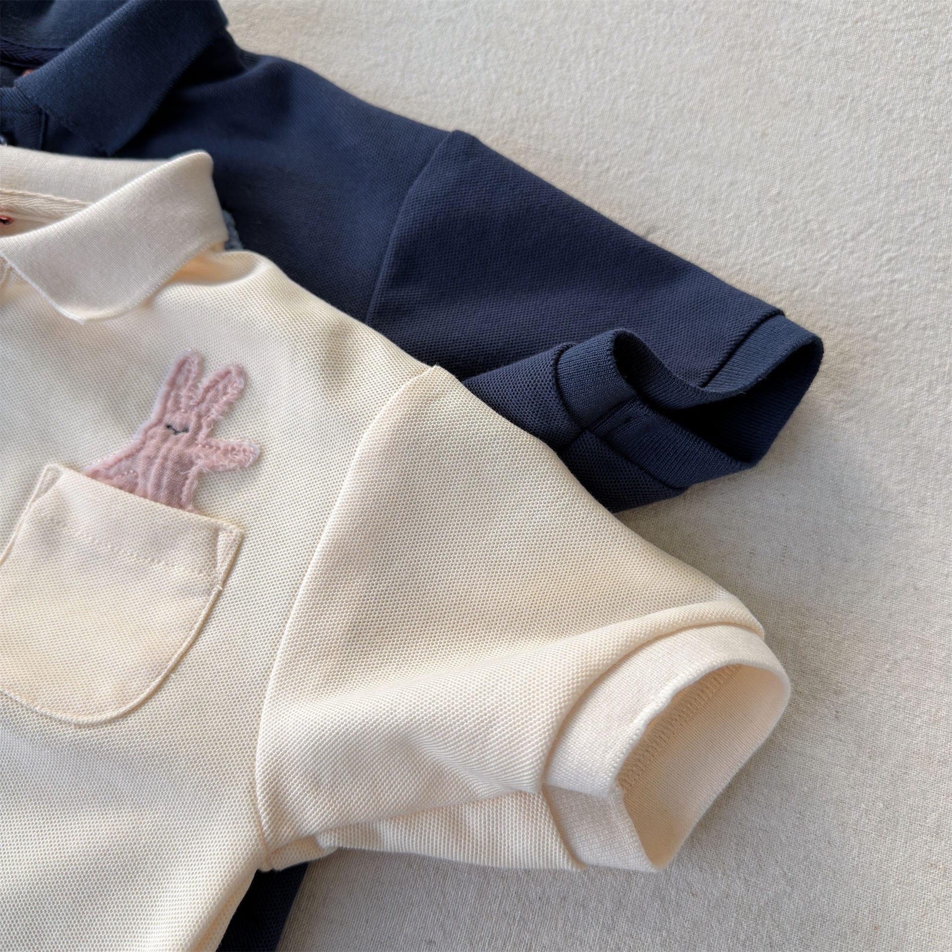 Short-Sleeve Patched Pique Polo Shirt クラシック 半袖ポロシャツ【mh0013443】 ADbaby 半袖シャツ・ブラウス