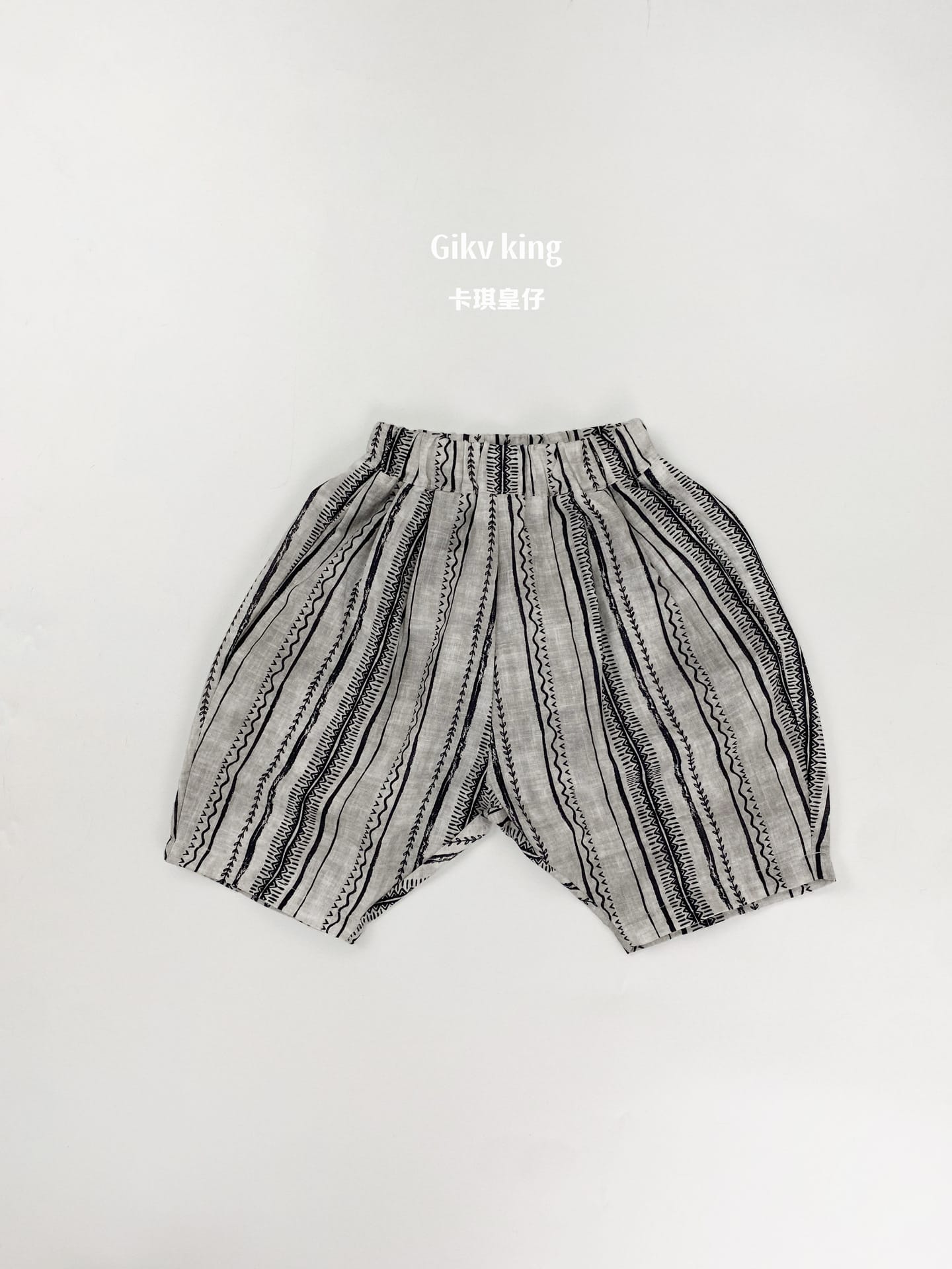 Short Sleeve Pocket Top Striped Shorts 幾何学模様 ストライプ 半袖セットアップ【mh0012829】 Gikv king 半袖セットアップ