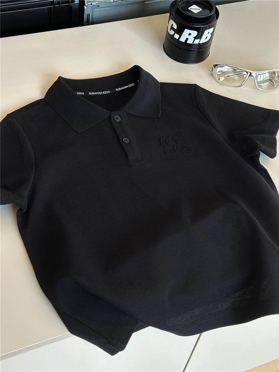 Short Sleeve Polo Shirt 無地 半袖ポロシャツ【mh0012949】 Black / 100cm snidols 半袖シャツ・ブラウス