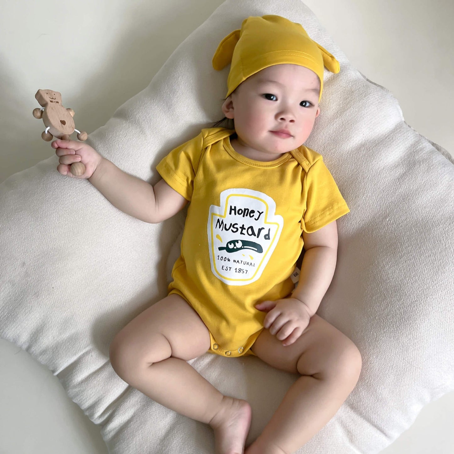 Short-Sleeve Sauce Print Costume Romper マスタード/ケチャップ 半袖ロンパース コスチューム【mh0013372】 TOMMY'S GIFTS 半袖ロンパース