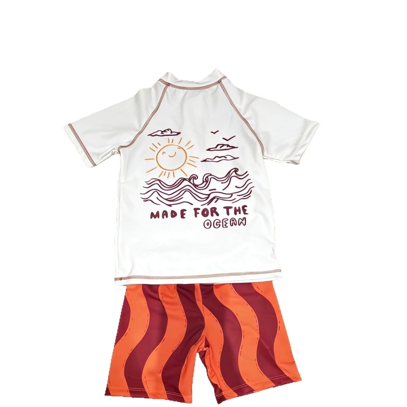 Short-Sleeve Swimwear Shorts Swimcap Set ラグラン 半袖水着 ショートパンツ 【mh0013332】 mamahalo kids ベビー用水着