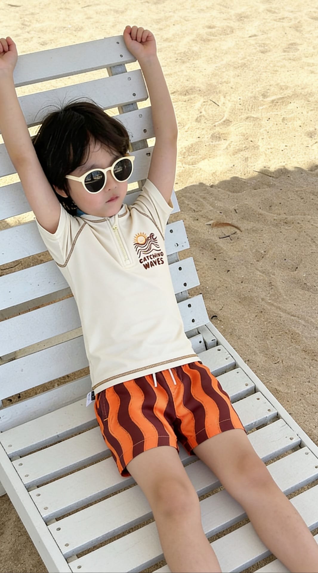 Short-Sleeve Swimwear Shorts Swimcap Set ラグラン 半袖水着 ショートパンツ 【mh0013332】 mamahalo kids ベビー用水着